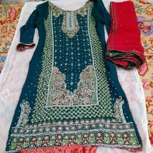 Wedding wear 3piece dress